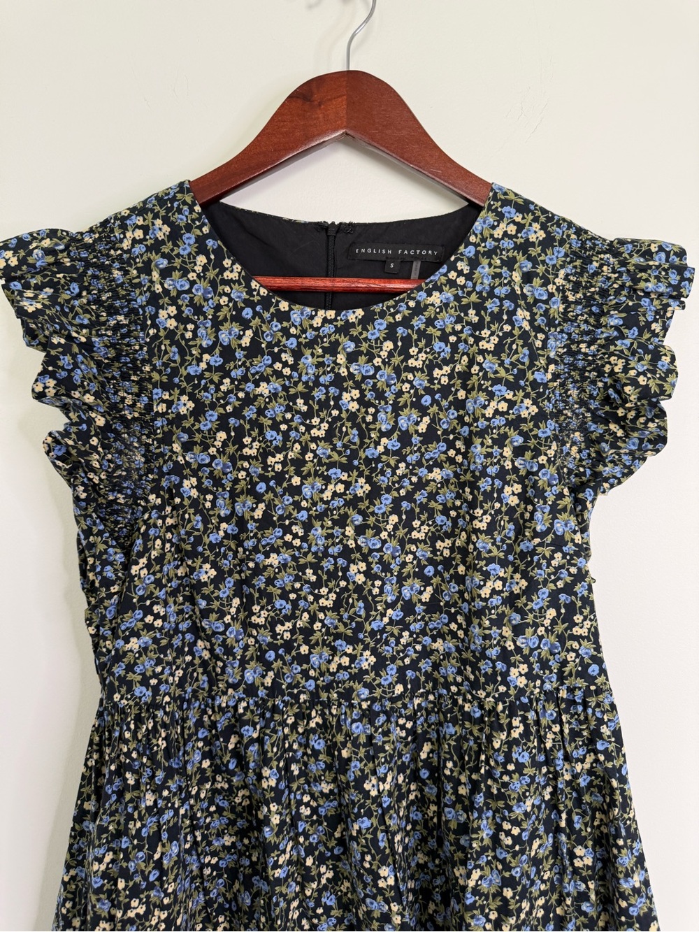 English Factory Floral Ruffle Mini Dress Size Small - Picture 3 of 8